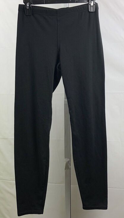 Unbranded Pants - Knit Pants Women M Black Tapered Leg Stretch Elastic Waist Leggings Activewear